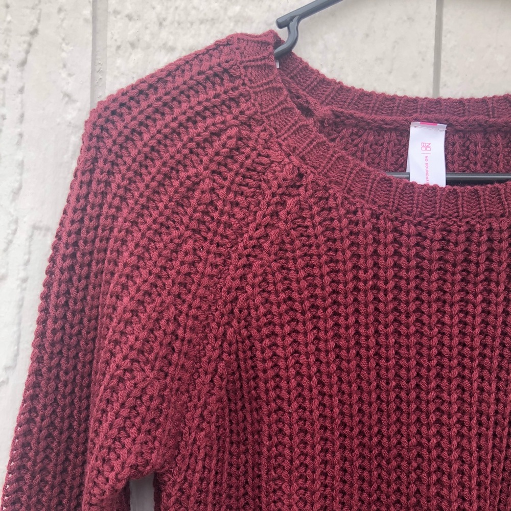 NWT maroon lace up side sweater - Picture 7 of 7